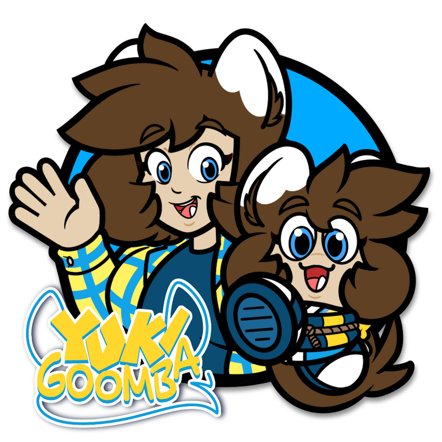 Yuki Goomba An image of a girl and small creature with brown hair and wolf like ears an a tail in a circular icon with a logo spelling "Yuki Goomba".